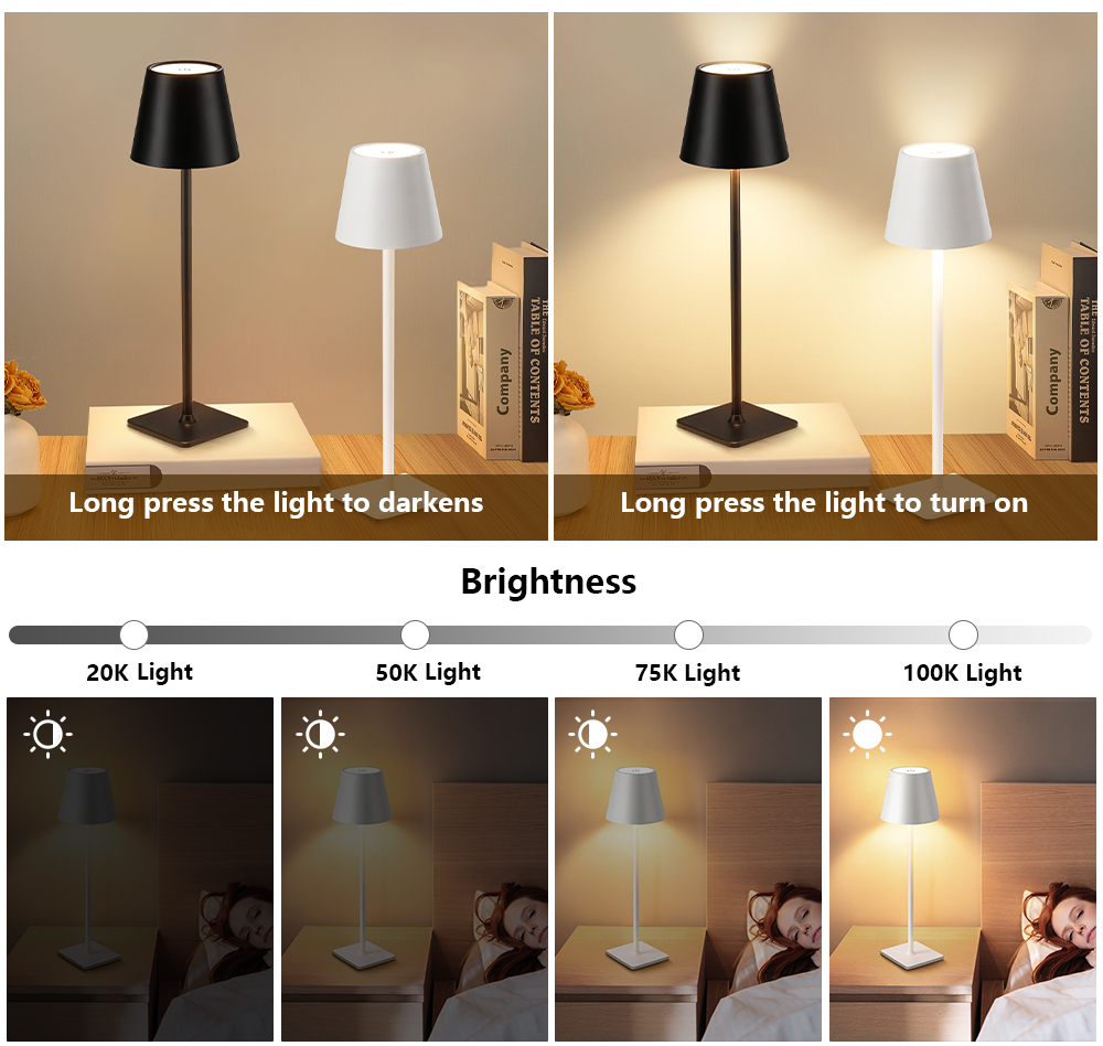 LED 충전식 책상 조명 무선 테이블 램프 무단계 디밍 - Lighting Table Decor 리뷰 및 가격