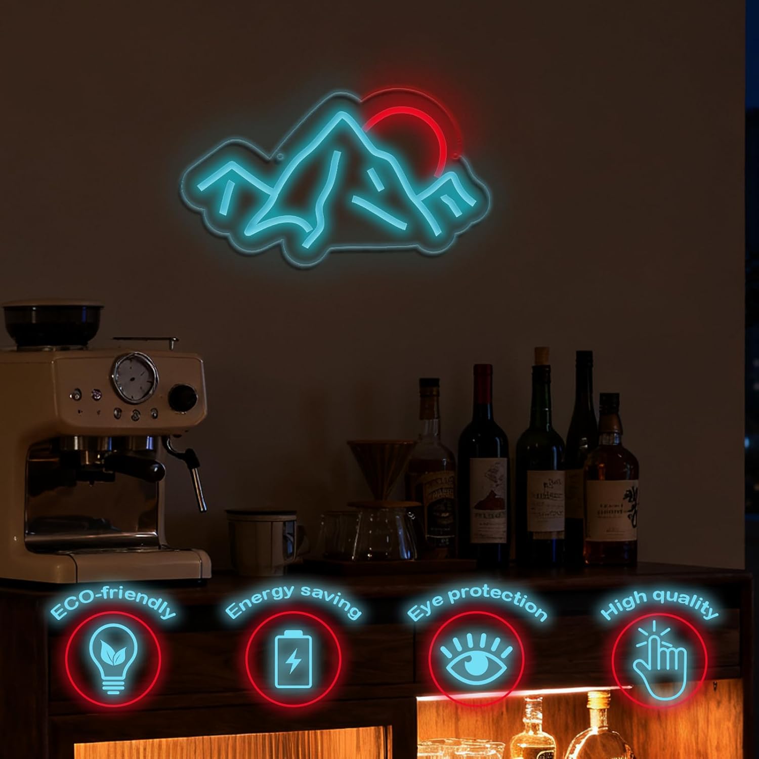 일출 일몰 네온사인 산 LED 네온 조명 광고용 침실  - Lighting Decor Sunrise 리뷰 및 가격